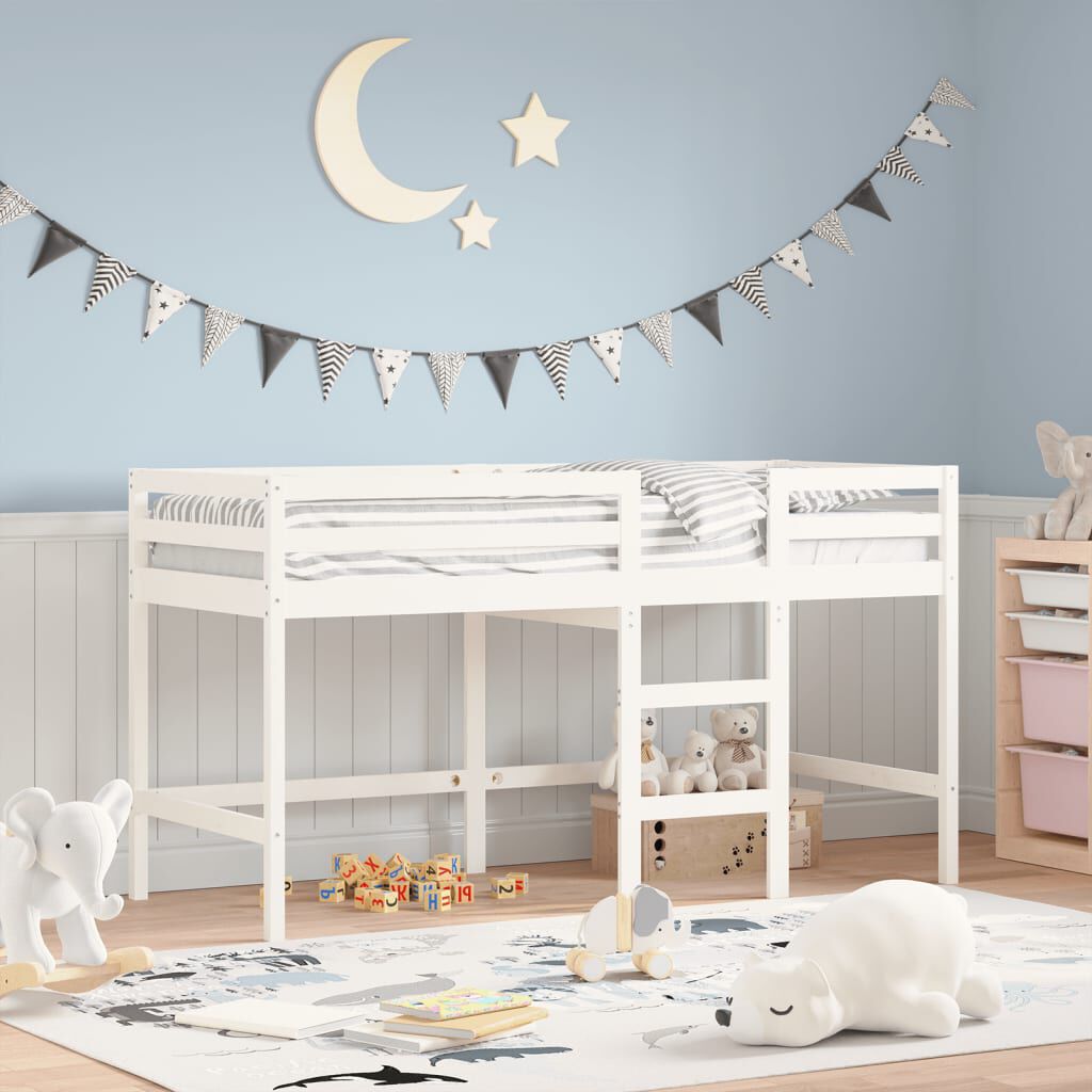 White wood loft bed deals