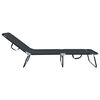 vidaXL Folding Sun Lounger Folding Black 56 x 189 x 87cm Fabric