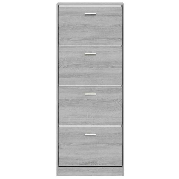 vidaXL Shoe Cabinet Grey Sonoma 59x17x150 cm Engineered Wood