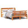 vidaXL Bed Frame with Headboard without Mattress Wax Brown 150x200 cm King Size