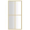 vidaXL Walk-in Shower Wall with Clear ESG Glass Gold 100x195 cm