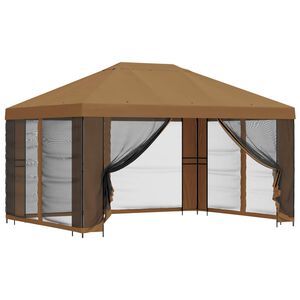 vidaXL Garden Gazebo with Sidewalls 4 x 3 m Beige Polyester and Steel