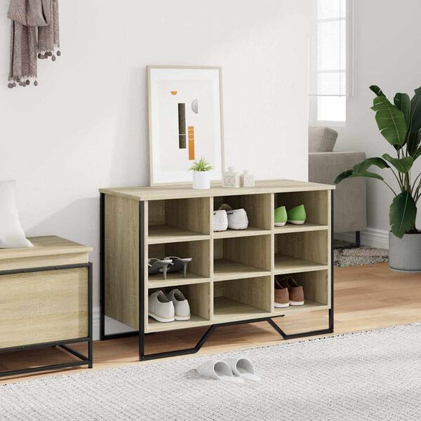 vidaXL Shoe Cabinet Sonoma Oak 90x38x61.5 cm Engineered Wood