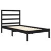 vidaXL Bed Frame without Mattress Black 75x190 cm Small Single Solid Wood