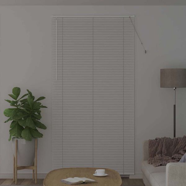vidaXL Venetian Blinds Height Adjustable White 220 x 120 cm Aluminium