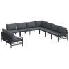 vidaXL Garden Sofa Set 9 pcs Black Steel