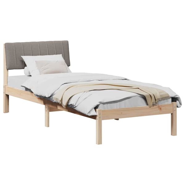 vidaXL Bed frame Brown and taupe 80 x 200 cm Solid pine wood
