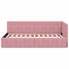 vidaXL Corner Bed Frame with Headboard Pink 100 cm x 200 cm Velvet