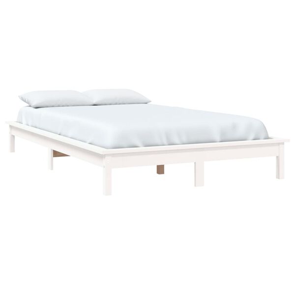 vidaXL Bed Frame without Mattress White 140x200 cm Solid Wood