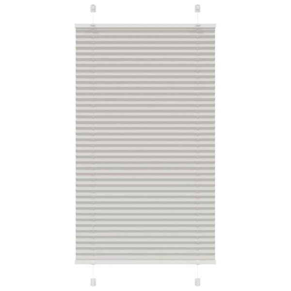 vidaXL Pleated Blind Light Grey 75x100 cm Fabric Width 74.4 cm Polyester