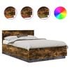 vidaXL Bed Frame Smoked Oak 140 x 190 cm Engineered Wood