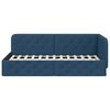 vidaXL Corner Bed Frame with Headboard Blue 100 x 200 cm Fabric