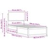 vidaXL Bed Frame with Upholstered Headboard Taupe 75 x 190 cm