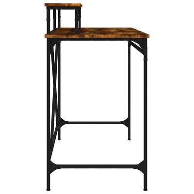 vidaXL Desk Smoked Oak 100x50x90 cm Engineered Wood and Iron