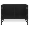 vidaXL Coffee Table with Glass Doors Black 68.5x50x50 cm