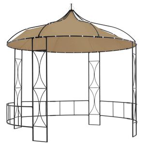 vidaXL Gazebo | Taupe and Black | 100% Polyester, Powder-Coated Iron | Spacious