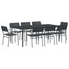 vidaXL Dining Set 9 pcs Anthracite Steel