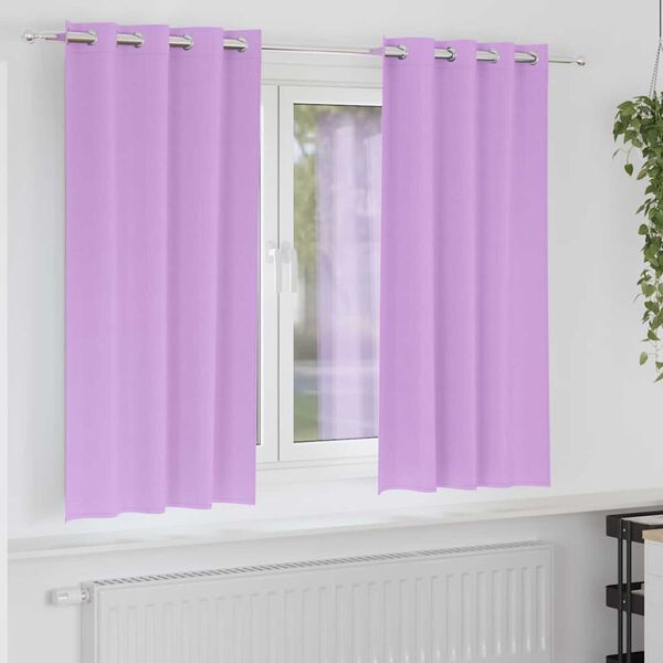 vidaXL Blackout Curtains with Rings 2 pcs Purple 175 x 140 cm