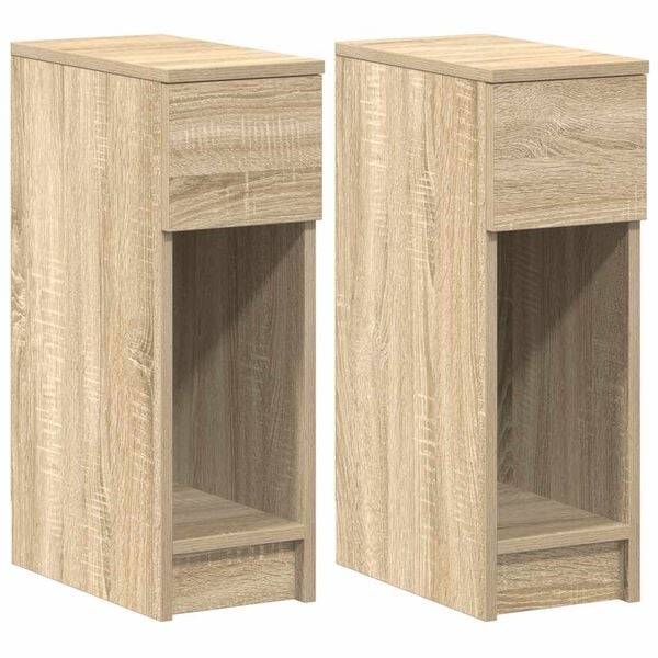 vidaXL Bedside Cabinets with Drawer 2 pcs Sonoma Oak 20x36x60 cm