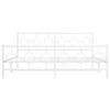 vidaXL Metal Bed Frame without Mattress with Footboard White 183x213cm
