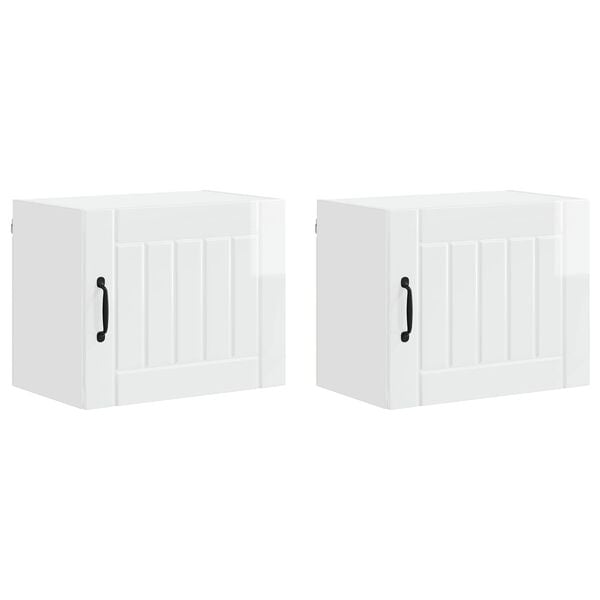 vidaXL Kitchen Cabinet 2 pcs High Gloss White 50 x 31 x 40 cm