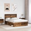 vidaXL Bed Frame with Headboard Old Wood 160 x 200 cm Solid Pine Wood