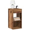 vidaXL Bedside Cabinets with Drawer 2 pcs Old Wood 35x34x66.5 cm