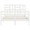 vidaXL Bed Frame without Mattress White 120x200 cm Solid Wood