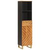 vidaXL Bathroom Cabinet Brown and Black 38x33,5x160 cm Solid Wood Mango