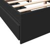 vidaXL Bed Frame with Drawers without Mattress Black 150x200 cm King Size