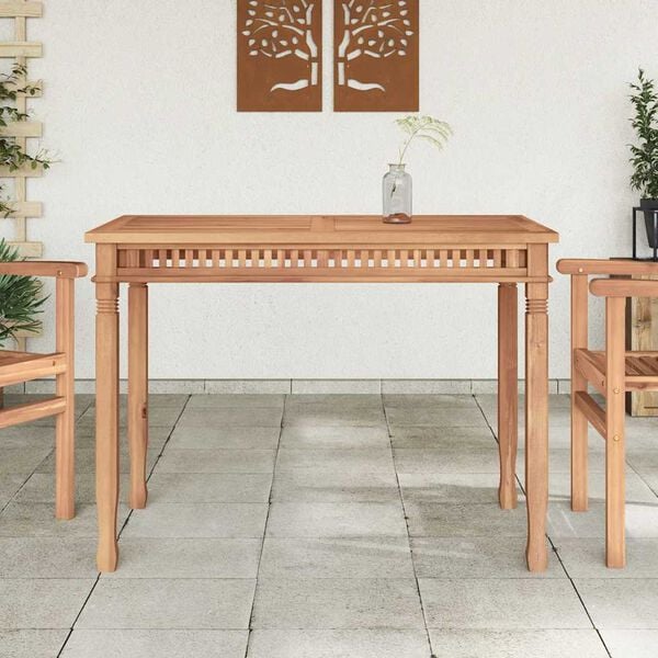 vidaXL Garden Dining Table 120x65x80 cm Solid Teak Wood