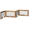vidaXL Foldable Dog Gate with Stands 4 pcs Old Wood 401 cm