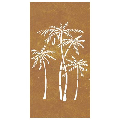 vidaXL Garden Wall Decoration 105x55 cm Corten Steel Palm Tree Design