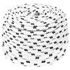 vidaXL Braided Boat Rope White 8 mmx25 m Polyester