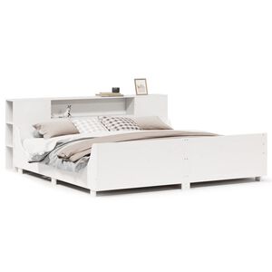 vidaXL Bed Frame without Mattress White 200x200 cm Solid Wood Pine