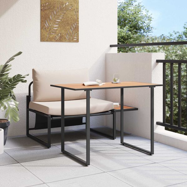 vidaXL Garden Dining Set 2 pcs Taupe Steel