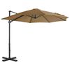 vidaXL Garden Parasol with Portable Base Taupe