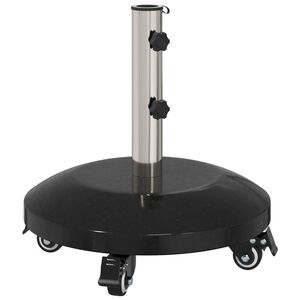 vidaXL Granite Parasol Base with Wheels for 40-50 mm Pole 29 kg Black