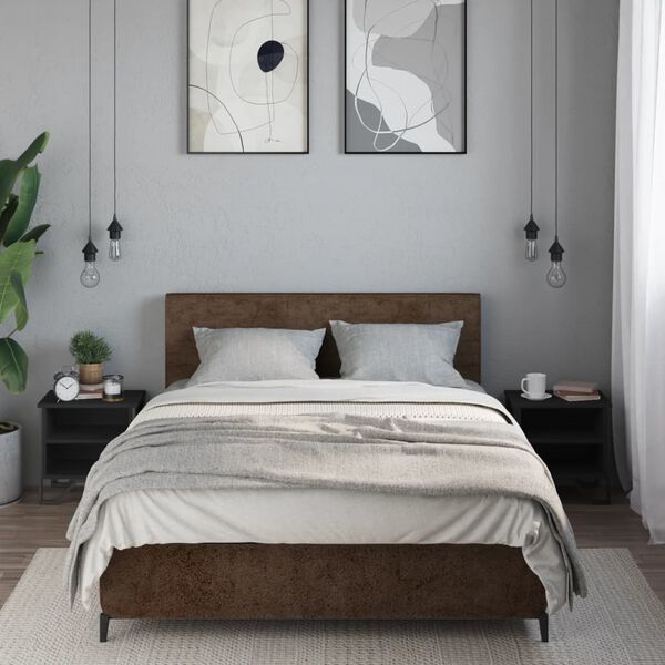 vidaXL Bedside Cabinet Black 2 pcs 40x30x40 cm Engineered Wood