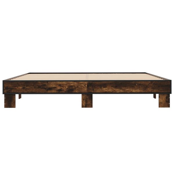 vidaXL Bed Frame without Mattress Smoked Oak 180x200 cm Super King