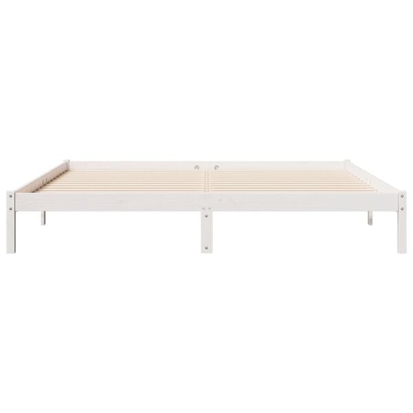 vidaXL Extra Long Bed Frame without Mattress White 200x210 cm Solid Wood Pine