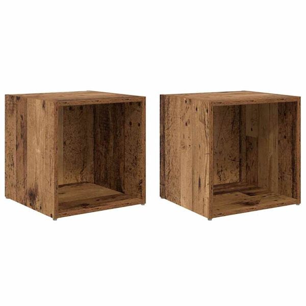 vidaXL TV Cabinet Set 2 pcs Old Wood 37 x 35 x 37.5 cm Engineered Wood