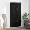vidaXL Highboard Black Oak 69.5 x 34 x 180 cm Engineered Wood