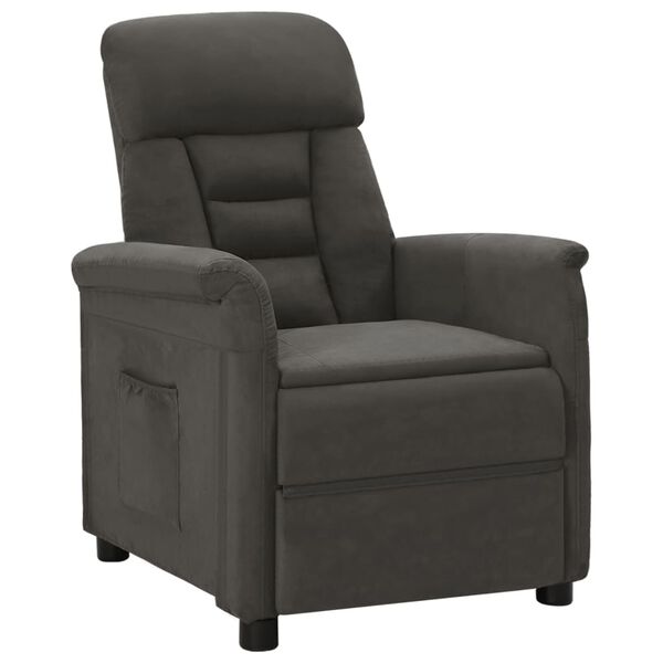 vidaXL Recliner Chair Dark Grey Microfiber Fabric