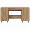vidaXL Desk with Shelf Artisan oak 140 x 50 x 75 cm Engineered wood