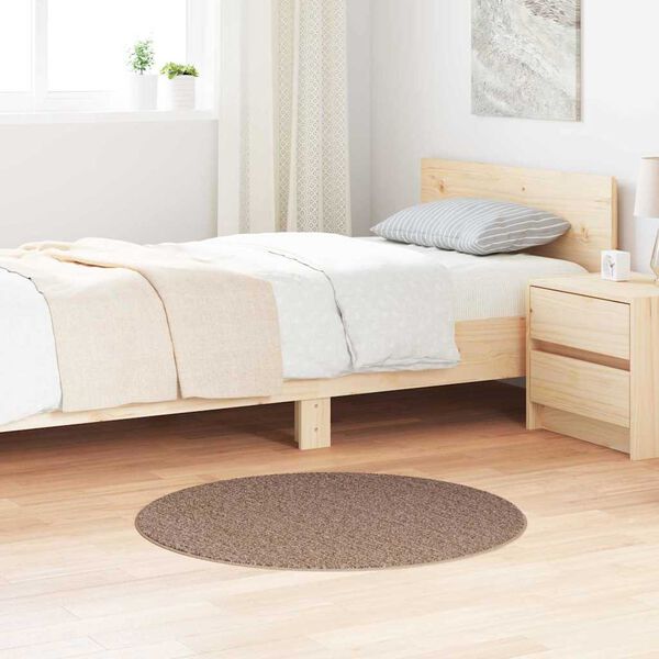vidaXL Anti-slip Shaggy Rug Brown 90 x 90 cm PP
