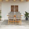 vidaXL Garden Dining Set 5 pcs Grey Solid acacia wood and poly rattan