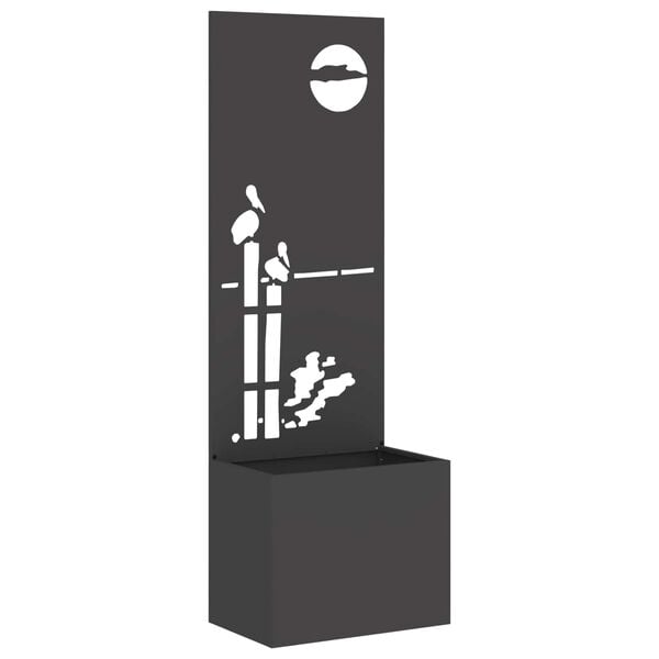 vidaXL Garden Privacy Screen Black 50 x 140 cm Cold-rolled steel