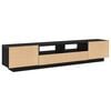 vidaXL TV Cabinet Set 2 pcs Black 200 x 35 x 40 cm Engineered Wood