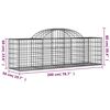 vidaXL Arched Gabion Baskets 4 pcs 200x50x60/80 cm Galvanised Iron
